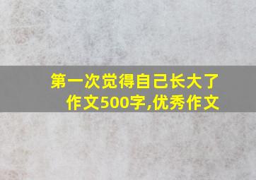 第一次觉得自己长大了作文500字,优秀作文