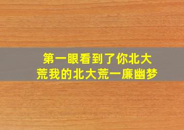 第一眼看到了你北大荒我的北大荒一廉幽梦