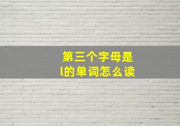 第三个字母是l的单词怎么读