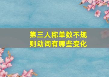 第三人称单数不规则动词有哪些变化