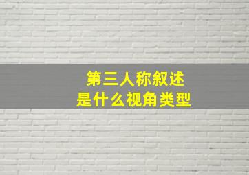 第三人称叙述是什么视角类型