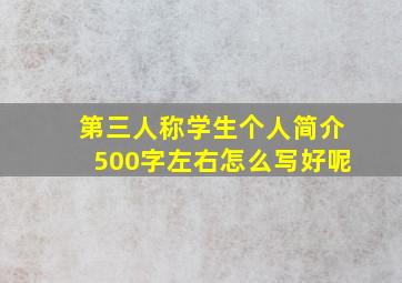 第三人称学生个人简介500字左右怎么写好呢