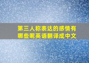 第三人称表达的感情有哪些呢英语翻译成中文