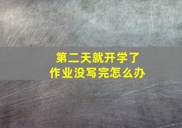 第二天就开学了作业没写完怎么办