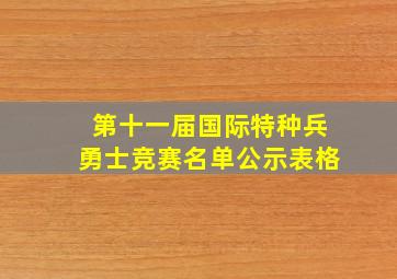 第十一届国际特种兵勇士竞赛名单公示表格