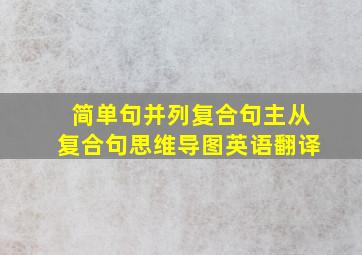 简单句并列复合句主从复合句思维导图英语翻译