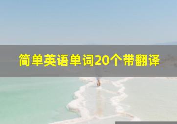 简单英语单词20个带翻译