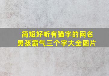 简短好听有猫字的网名男孩霸气三个字大全图片