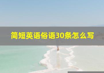 简短英语俗语30条怎么写