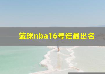 篮球nba16号谁最出名