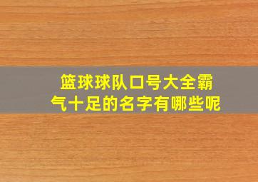 篮球球队口号大全霸气十足的名字有哪些呢