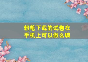 粉笔下载的试卷在手机上可以做么嘛