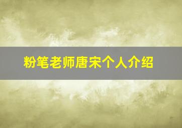 粉笔老师唐宋个人介绍