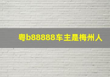 粤b88888车主是梅州人