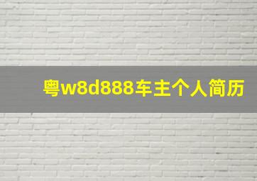 粤w8d888车主个人简历