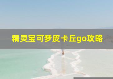 精灵宝可梦皮卡丘go攻略