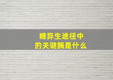 糖异生途径中的关键酶是什么