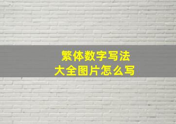 繁体数字写法大全图片怎么写