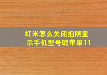 红米怎么关闭拍照显示手机型号呢苹果11