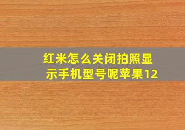 红米怎么关闭拍照显示手机型号呢苹果12