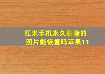 红米手机永久删除的照片能恢复吗苹果11