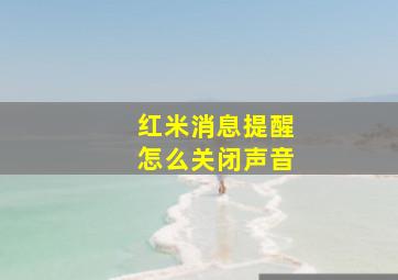 红米消息提醒怎么关闭声音