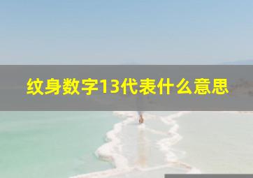 纹身数字13代表什么意思