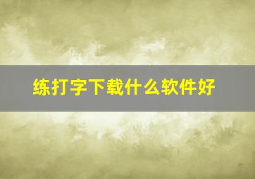 练打字下载什么软件好