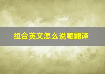 组合英文怎么说呢翻译