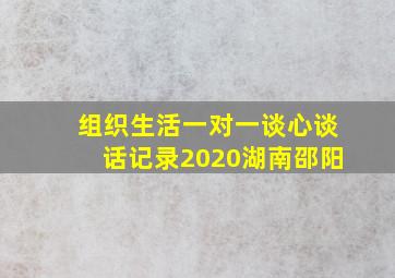 组织生活一对一谈心谈话记录2020湖南邵阳