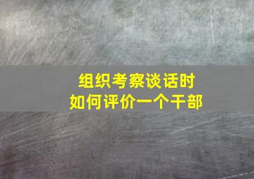 组织考察谈话时如何评价一个干部