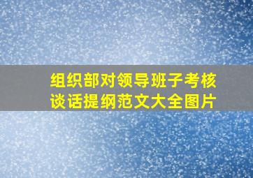 组织部对领导班子考核谈话提纲范文大全图片