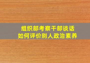 组织部考察干部谈话如何评价别人政治素养