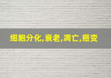 细胞分化,衰老,凋亡,癌变