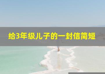 给3年级儿子的一封信简短