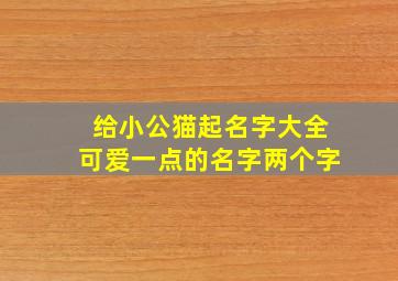 给小公猫起名字大全可爱一点的名字两个字