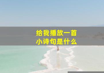 给我播放一首小诗句是什么