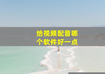 给视频配音哪个软件好一点