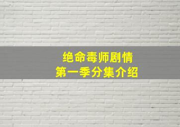 绝命毒师剧情第一季分集介绍