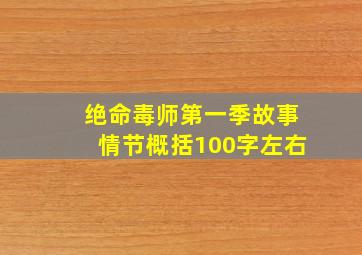 绝命毒师第一季故事情节概括100字左右