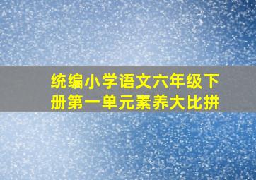 统编小学语文六年级下册第一单元素养大比拼