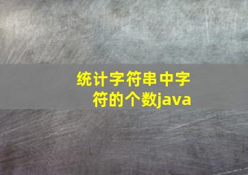 统计字符串中字符的个数java