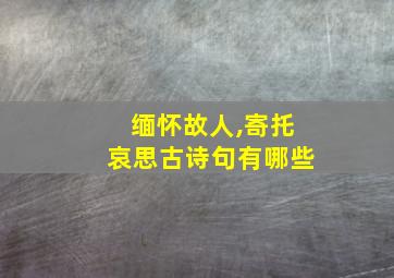 缅怀故人,寄托哀思古诗句有哪些