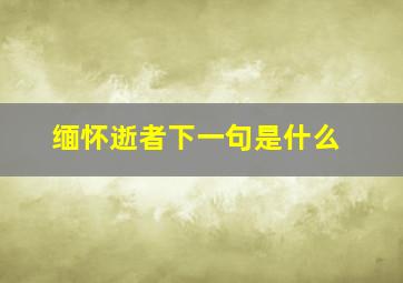 缅怀逝者下一句是什么