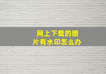 网上下载的图片有水印怎么办