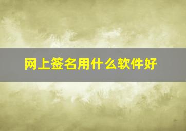 网上签名用什么软件好