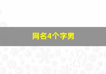 网名4个字男