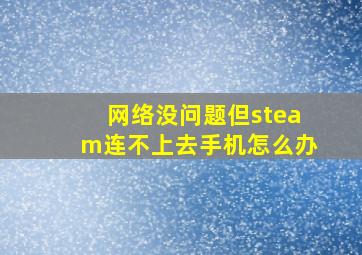 网络没问题但steam连不上去手机怎么办