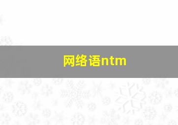 网络语ntm