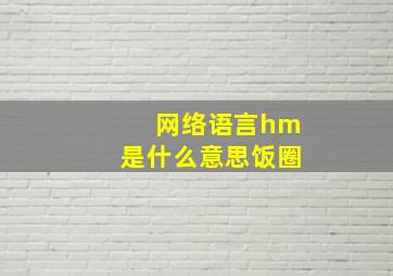 网络语言hm是什么意思饭圈